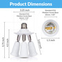 Simba Lighting® E26 Light Bulb Socket Adapter Splitter to 3 Heads White with Fully Adjustable Angles for Wide Coverage