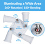 Simba Lighting® E26 Light Bulb Socket Adapter Splitter to 4 Heads White with Fully Adjustable Angles for Wide Coverage