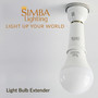 Simba Lighting® E26 Light Bulb Socket Extender 5cm / 1.97in Adapter White, Medium Screw Base, 2-Pack
