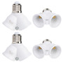 Simba Lighting® E26 Light Bulb Socket Adapter Splitter to 2 Heads White, Medium Screw Base, 4-Pack