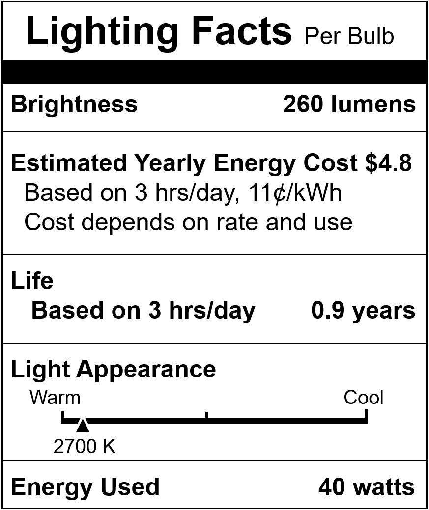 Hqrp 2-Pack 40-Watt T8 Intermediate (E17) Base Incandescent Light Bulbs Compatible with Appliance Microwave Oven Refrigerator Kitchen Vent Hood Range