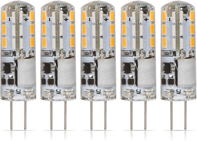 G4 LED Light Bulbs G4 Bi-Pin Base 1.5W (20W Halogen Bulb Equivalent) 12V  Warm White 3000K LED Bulbs for Landscape Ceiling Under Counter Puck  Lighting,Pack of 10,Clear Cover 