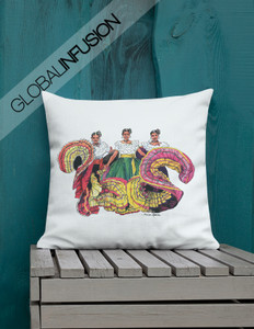 Women of  Central America Ethnic Art Throw Pillow