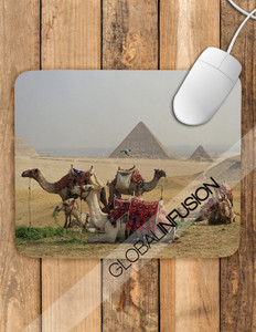 Egyptian Camels with Pyramids Landscape Mousepad Egyptian Camels with Pyramids Landscape Mousepad