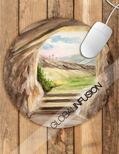 Empty Tomb Watercolor Art Round Mousepad Empty Tomb Watercolor Art Round Mousepad