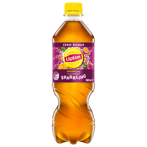 Lipton Iced Tea Sparkling Tropical Zero Sugar 600mL PET Bottles 24 Pack