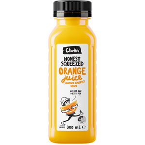 Charlies Honest Orange Juice 300mL PET Bottles 12 Pack