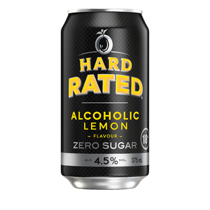 Hard Rated Alcoholic Lemon Zero Sugar 4.5% 375mL Cans 24 Pack
