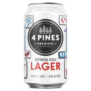 4 Pines Japanese Lager 375mL Cans 18 Pack