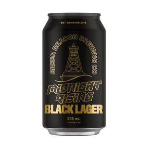 Green Beacon Midnight Rising Black Lager 375mL Cans 16 Pack