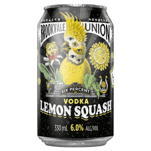 Brookvale Union Vodka Lemon Squash 330mL Cans 24 Pack (Q)