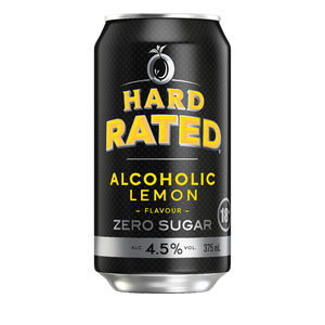Hard Rated Alcoholic Lemon Zero Sugar 4.5% 375mL Cans 30 Pack (Q)