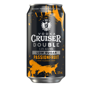 Vodka Cruiser Double Low Sugar Passionfruit 6.8% 375mL Cans 24 Pack (Q)