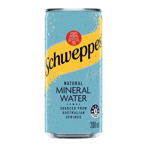 Schweppes Natural Mineral Water 200mL Cans 24 Pack (Q)