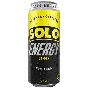 SOLO Energy Zero Sugar Lemon Flavour 500ml Cans 24 Pack (Q)