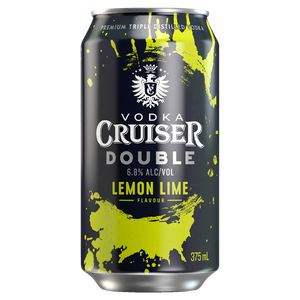 Vodka Cruiser Double Lemon Lime 6.8% 375mL Cans 24 Pack (Q)