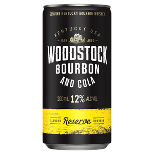 Woodstock Bourbon and Cola 12% 200mL Cans 24 Pack (Q)