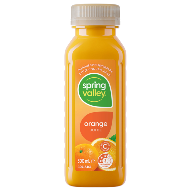 Spring Valley Orange Juice 300mL PET Bottle 24 Pack