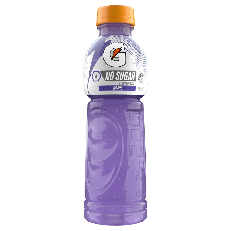 Gatorade No Sugar Grape 600mL PET Bottles 12 Pack