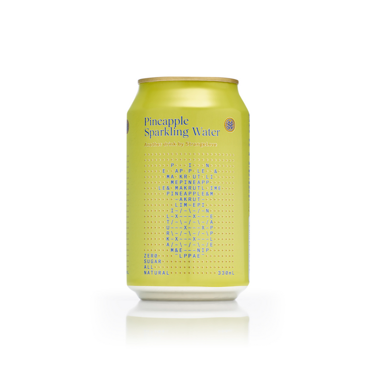 StrangeLove Pineapple Sparkling Water 330mL Cans 24 Pack