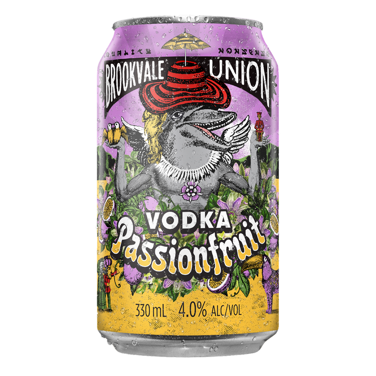 Brookvale Union Vodka Passionfruit 330mL Cans 24 Pack