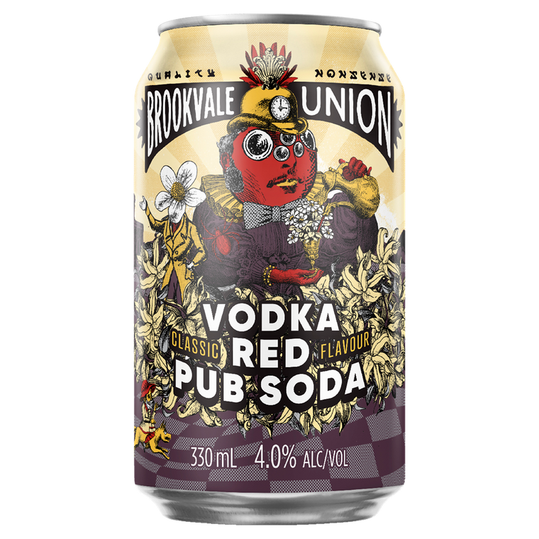 Brookvale Union Vodka Red Pub Soda 330mL Cans 24 Pack
