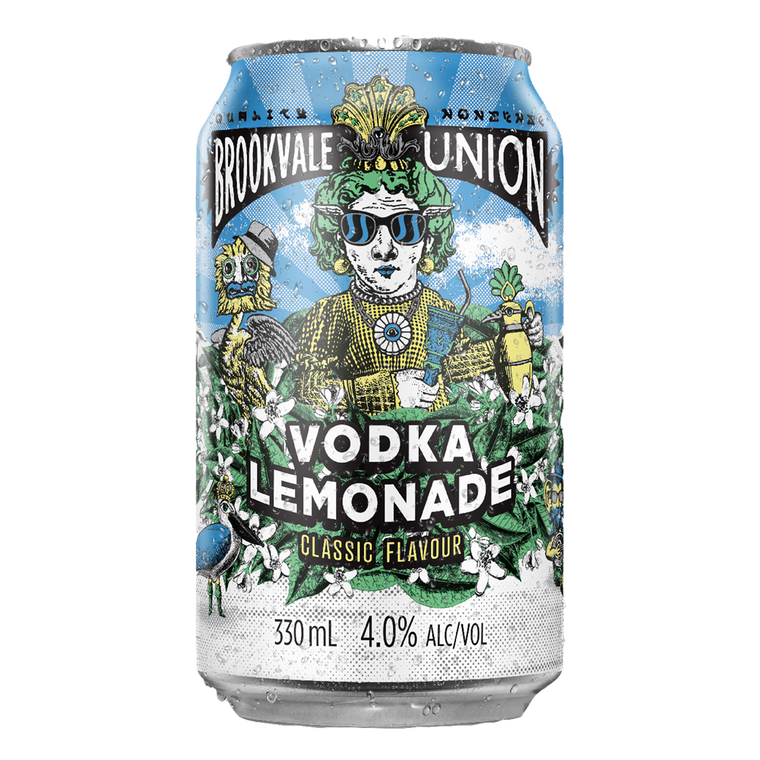 Brookvale Union Vodka Lemonade 330mL Cans 24 Pack