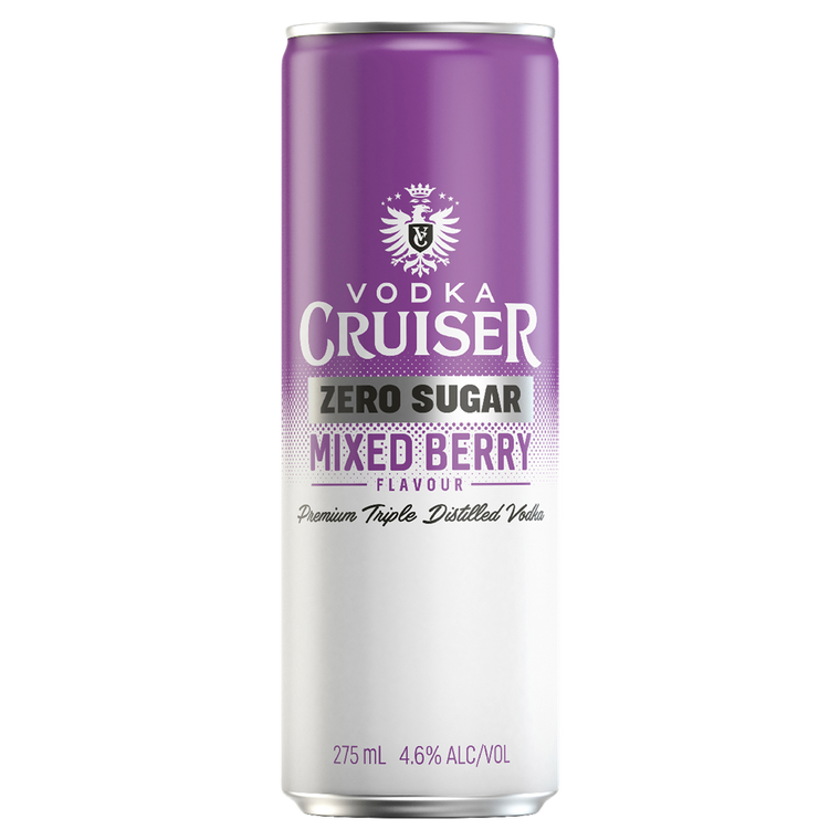 Vodka Cruiser Free Mixed Berry 275mL Cans 24 Pack