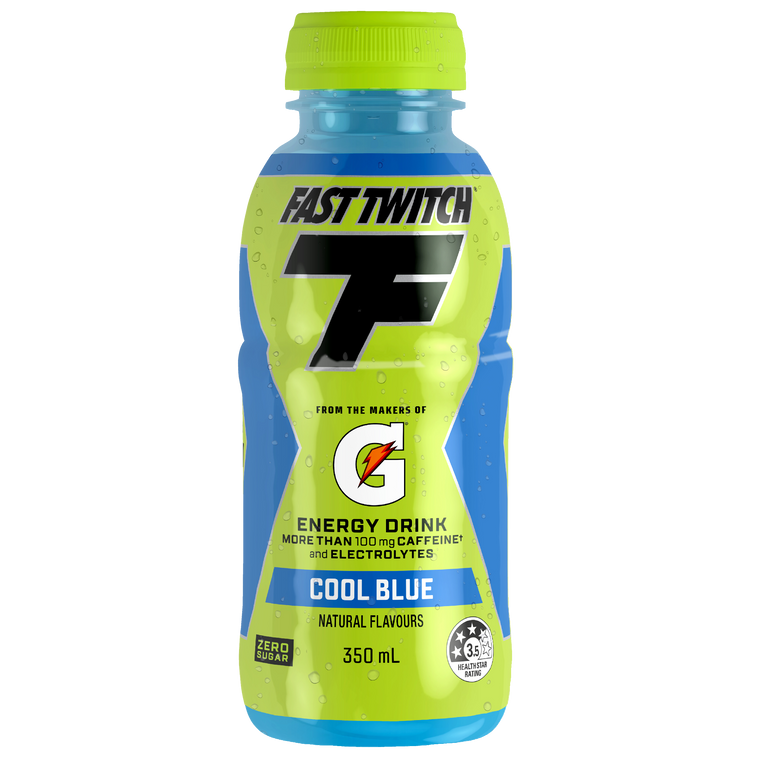 Fast Twitch Energy Drink Cool Blue 350ml Bottles 12 Pack