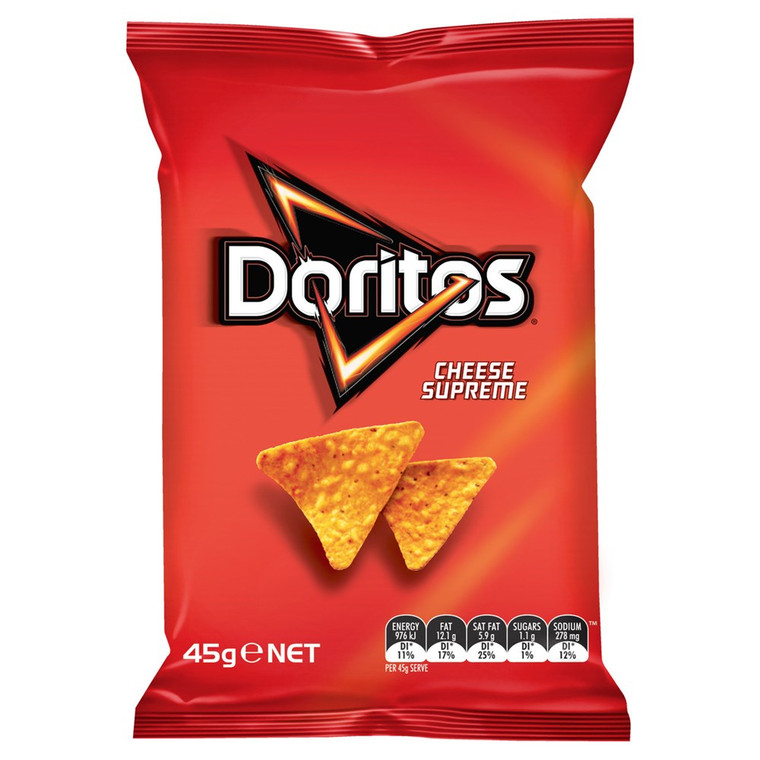 Doritos Cheese Supreme Corn Chips 18 x 45g Bags