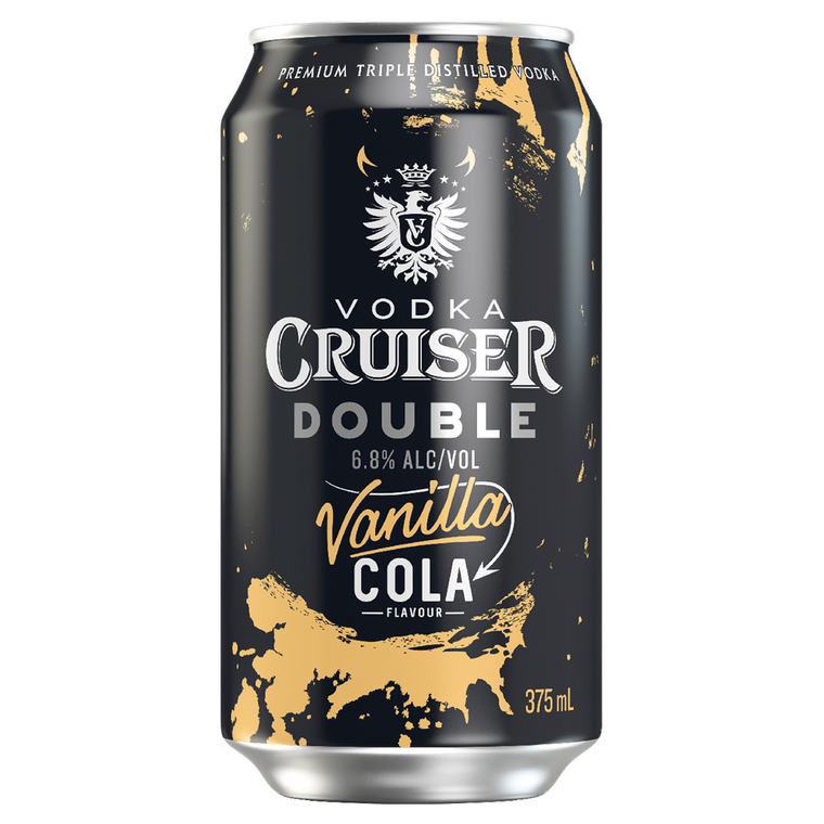 Vodka Cruiser Double Vanilla Cola 6.8% 375mL Cans 24 Pack