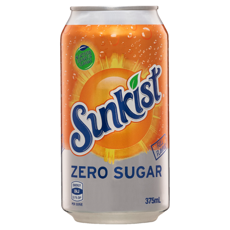 Sunkist Zero Sugar 375mL Cans 10 Pack