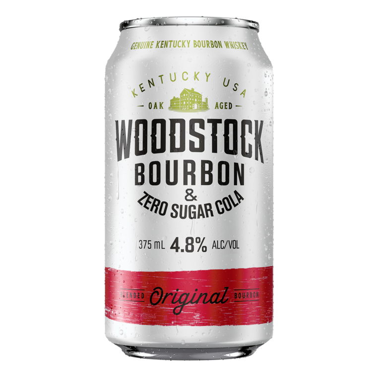 Woodstock Bourbon & Cola Zero Sugar 4.8% 375mL Cans 24 Pack