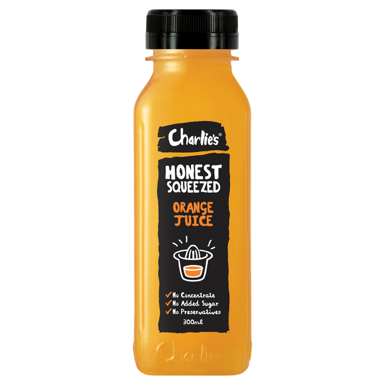 Charlies Honest Orange Juice 300mL Bottles 12 Pack