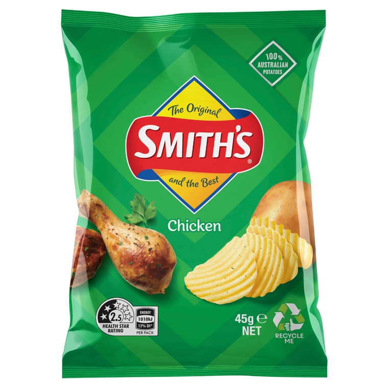 Smiths Crinkle Cut Chicken Chips 18 x 45g Bags (Q)