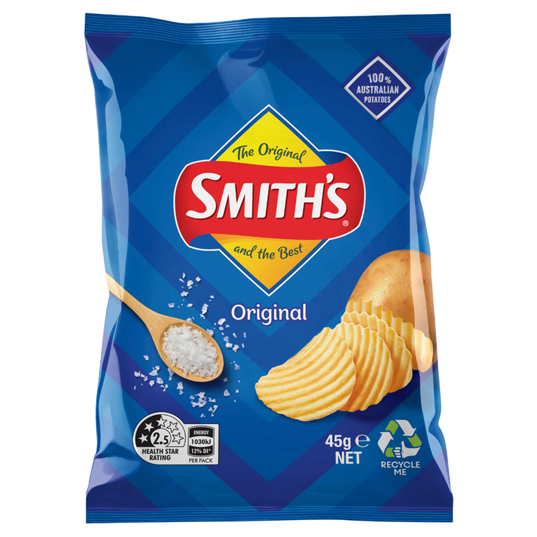 Smiths Crinkle Cut Original Chips 18 x 45g Bags (Q)