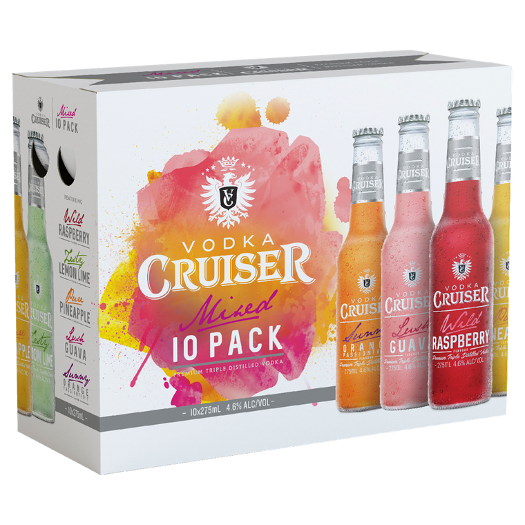 Vodka Cruiser Mixed 275mL Bottles 10 Pack