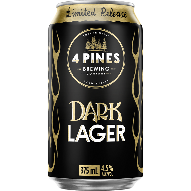 4 Pines Dark Lager 375mL Cans 24 Pack