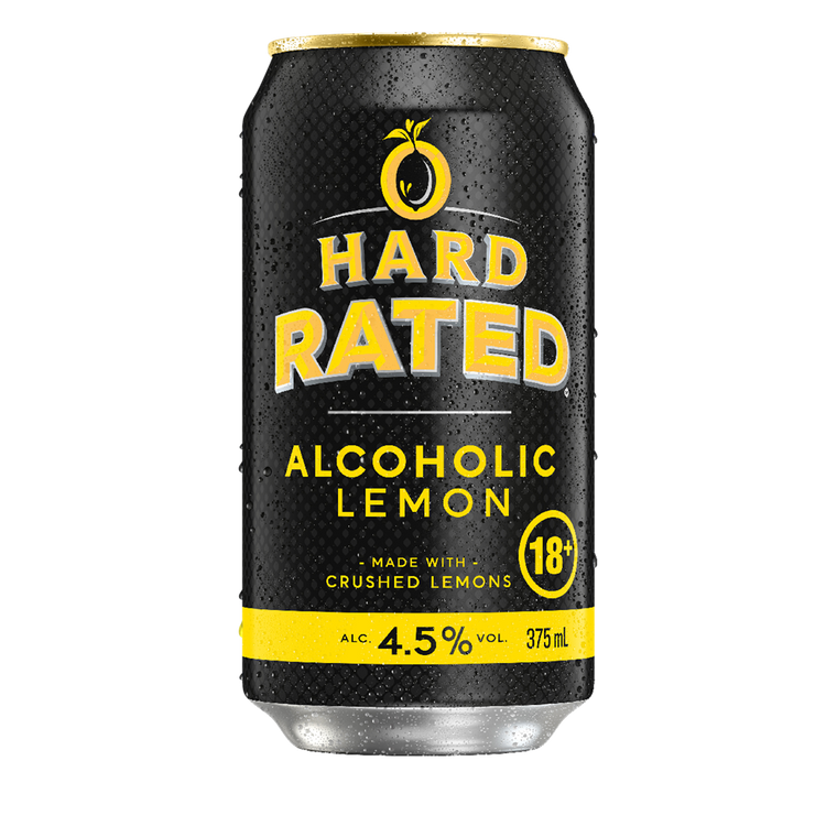 Hard Rated Alcoholic Lemon 4.5% 375mL Cans 24 Pack