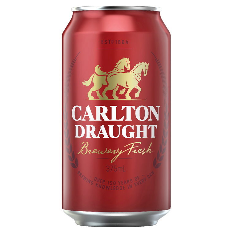 Carlton Draught 375mL Cans 24 Pack (Q)