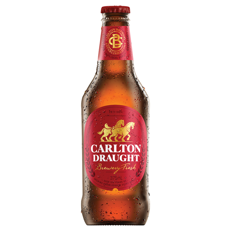 Carlton Draught 375mL Bottles 24 Pack (Q)