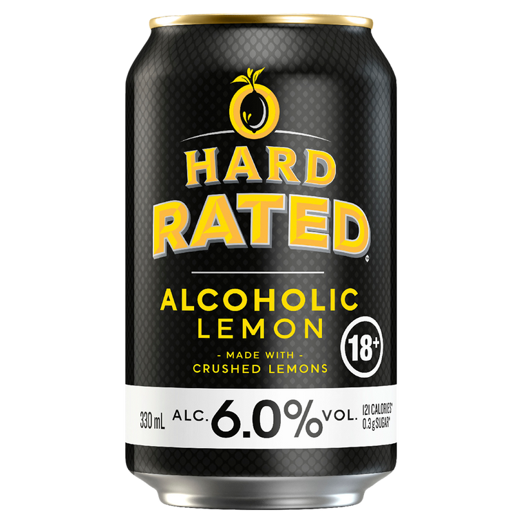 Hard Rated Lemon 6.0% 330mL Cans 24 Pack (Q)