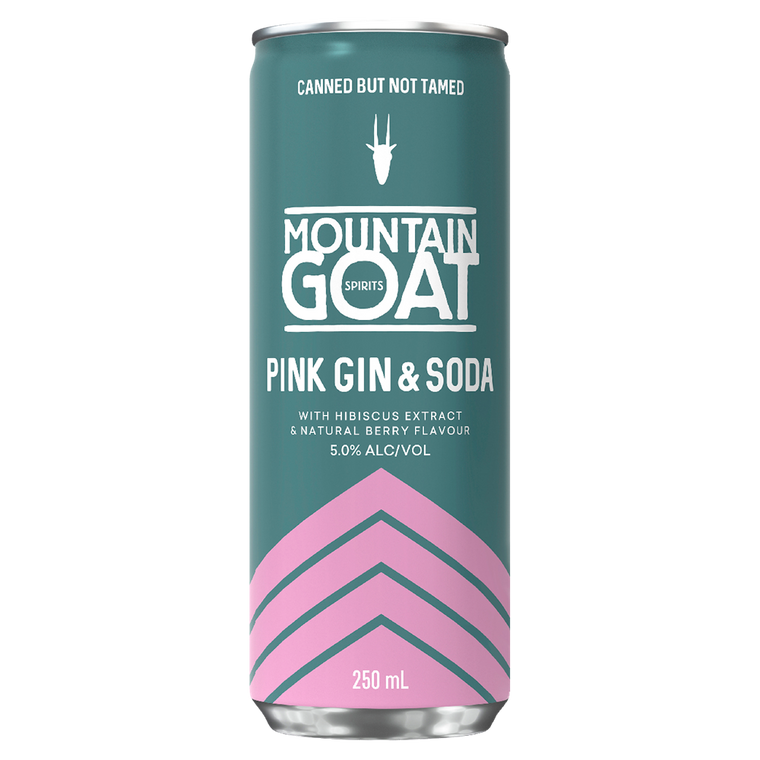Mountain Goat Pink Gin & Soda 275mL Cans 24 Pack (Q)