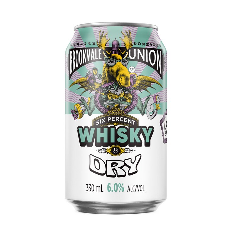 Brookvale Union Whisky & Dry 6.0% 330mL Cans 24 Pack (Q)