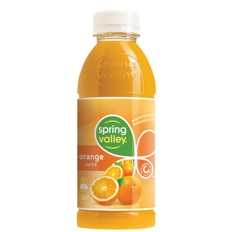 Spring Valley Orange Juice 350mL PET Bottle 18 Pack (Q)