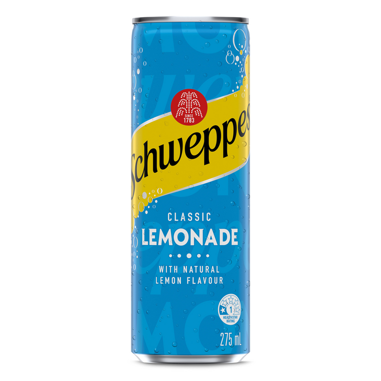 Schweppes Lemonade 275mL Cans 24 Pack (Q)