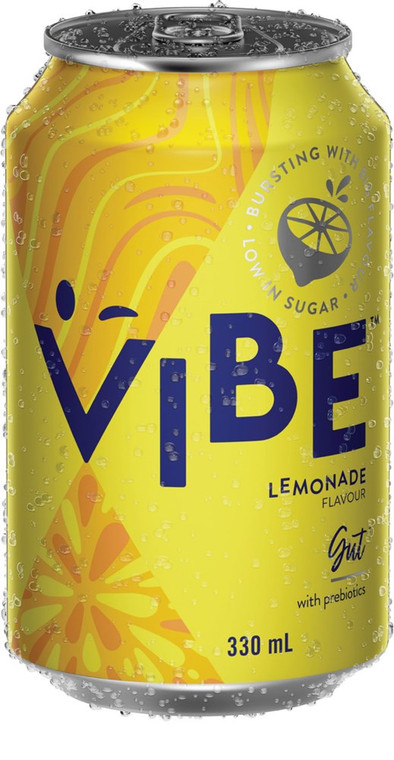VIBE Gut Lemonade 330mL Cans 24 Pack (Q)