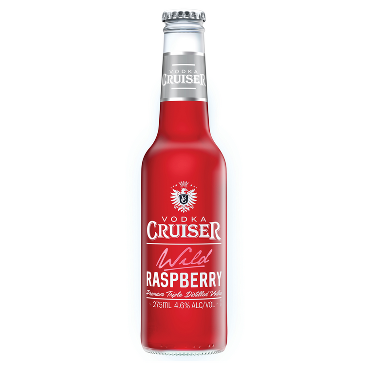 Vodka Cruiser Wild Raspberry 275mL Bottles 24 Pack (Q)