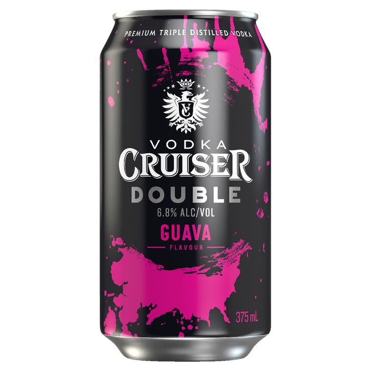 Vodka Cruiser Double Guava 6.8% 375mL Cans 24 Pack (Q)