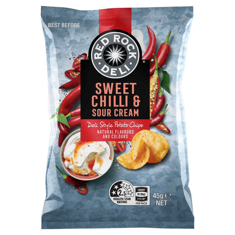 Red Rock Deli Sweet Chili & Sour Cream Chips 18 x 45g Bags